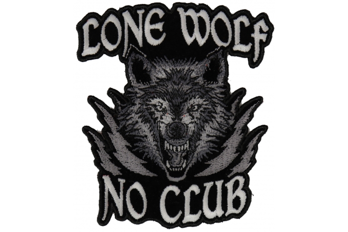 Lone Wolf No Club Small Biker Patch