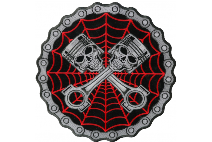 Piston Web Skulls Large Back Patch