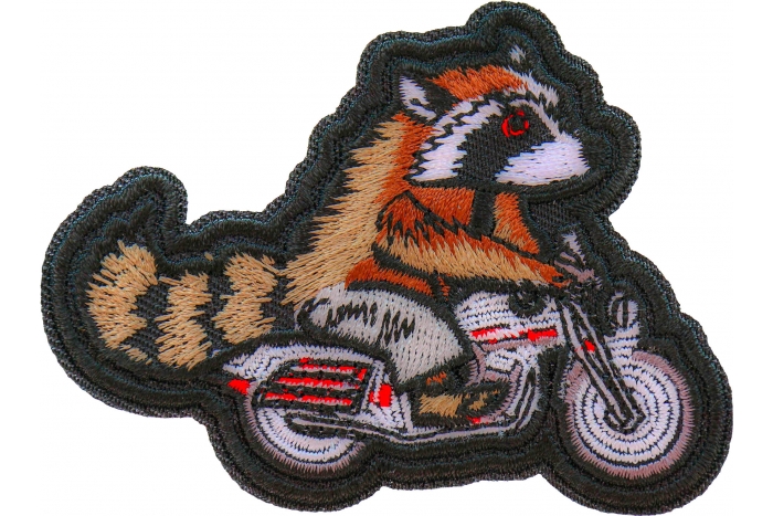 Raccoon on Motorcycle Patch