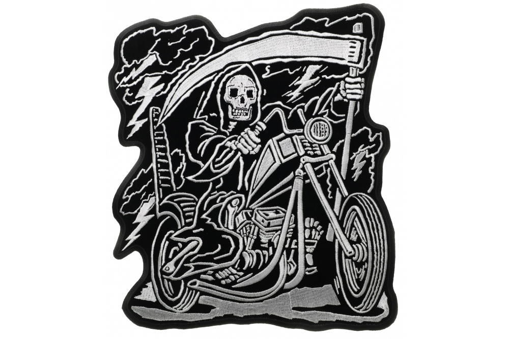 Reaper Riding Motorcycle Large Back Patch