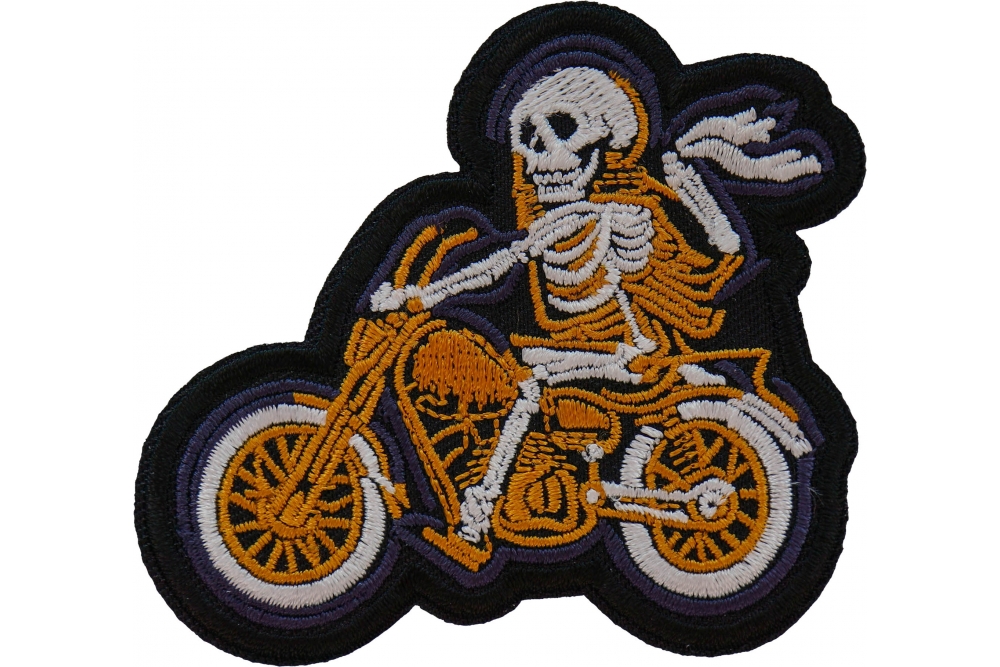 Skeleton Biker on Motorcycle Patch Video