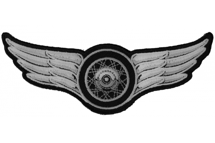 Winged Wheel Small Iron on Biker Patch