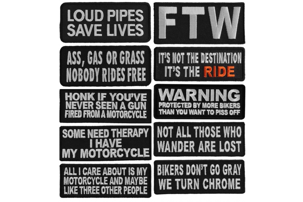 Top 10 Saying Patches for Bikers