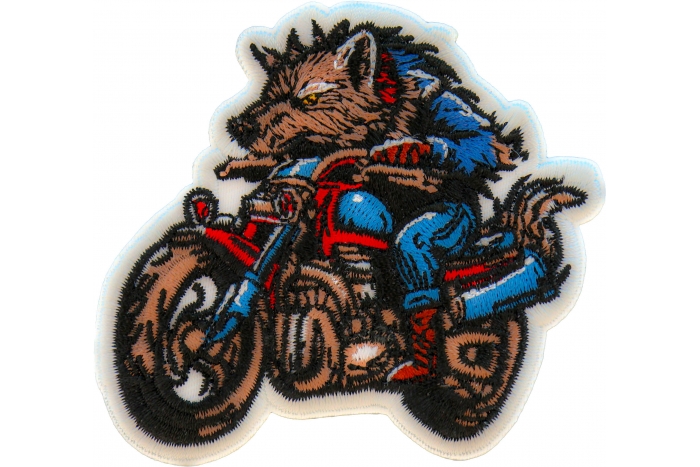 Wolf on Motorcycle Patch