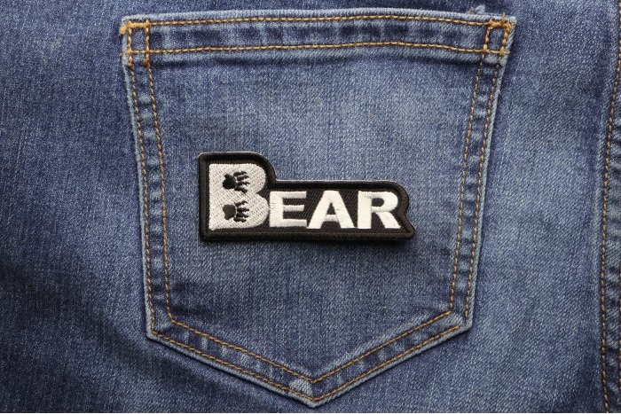 Bear Patch shown on jeans