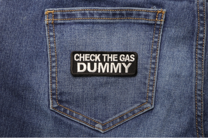 Check The Gas Dummy Patch shown on jeans
