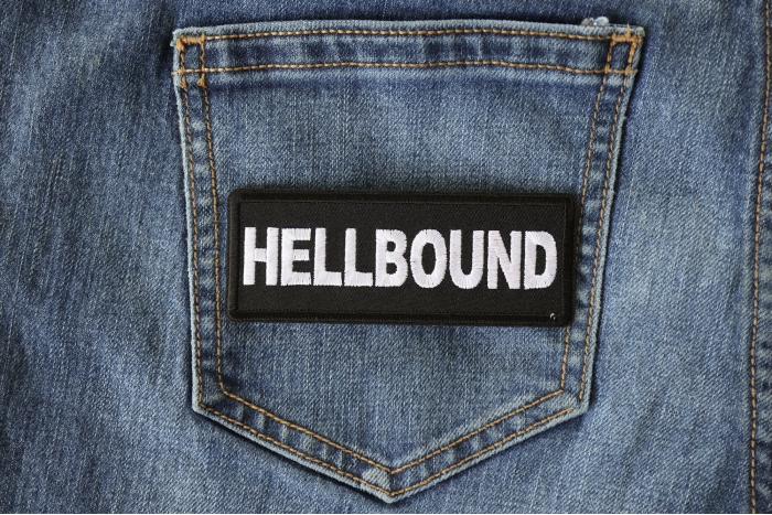 Hellbound Patch shown on jeans