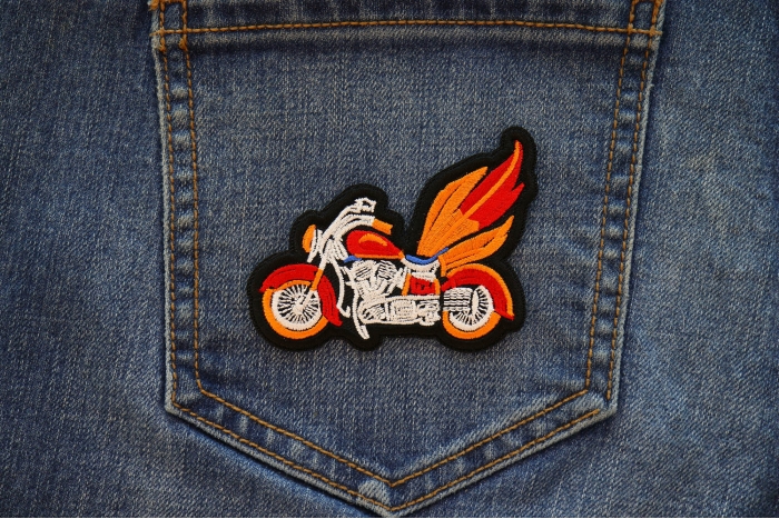Indian Motorcycle Patch shown on jeans