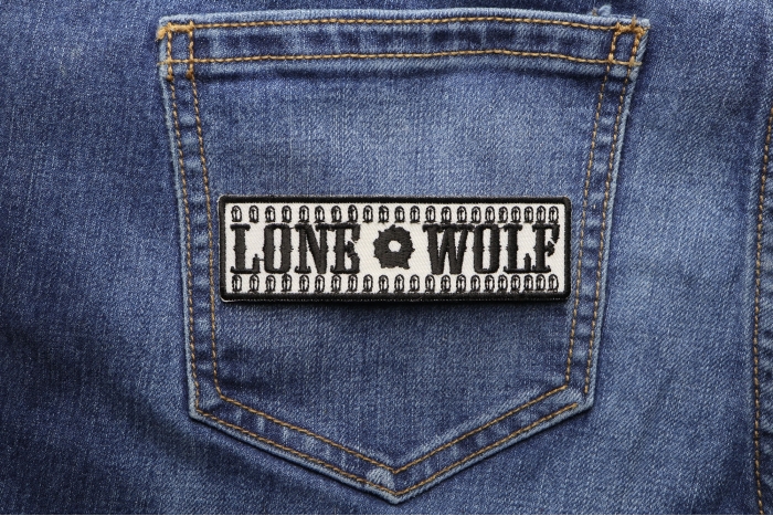 Lone Wolf Patch shown on jeans
