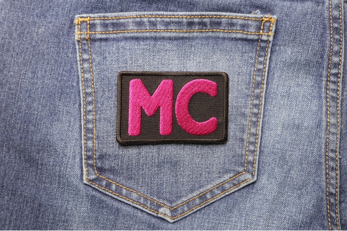 Pink MC Patch shown on jeans