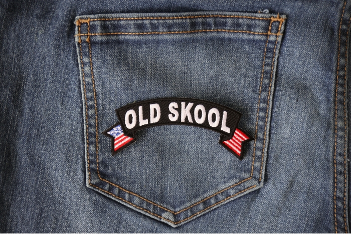 Old Skool Patch shown on jeans