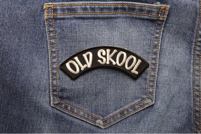 Old Skool Patch shown on jeans