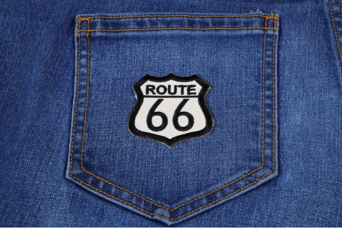 Route 66 Patch shown on jeans
