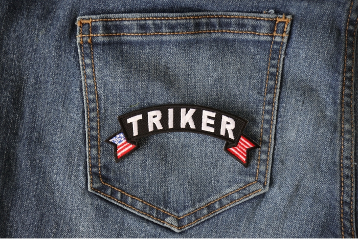 Triker Patch shown on jeans
