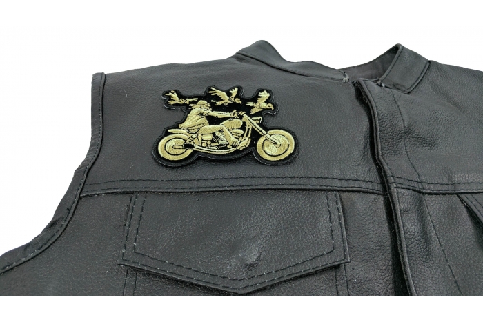  shown on leather vest