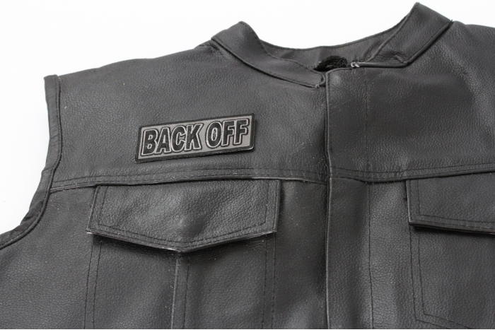  shown on leather vest