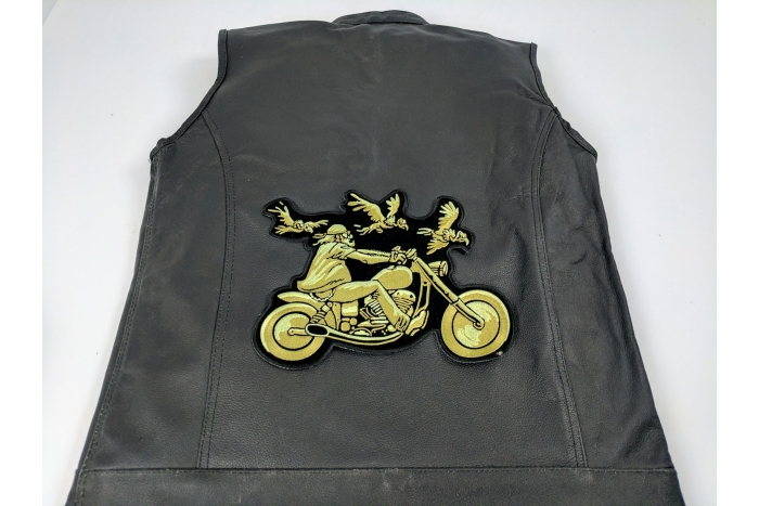  shown on leather vest