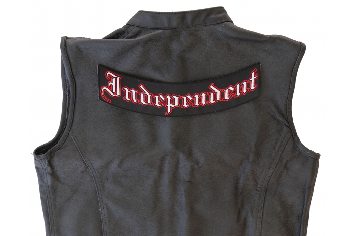 Independent  Patch, Large Back Patches shown on leather vest