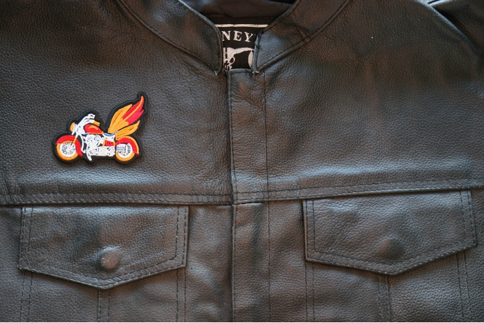 Motorcycle Jacket/Vest Embroidered Biker Patch - Indian Motorcycle Patch shown on leather vest