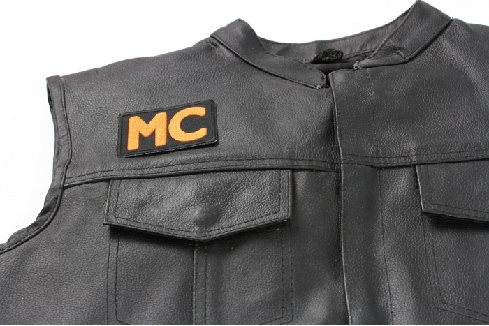  shown on leather vest