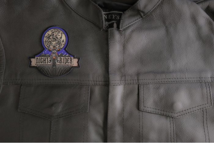 Night Rider Patch shown on leather vest