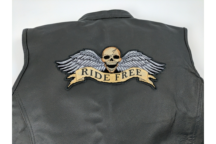  shown on leather vest