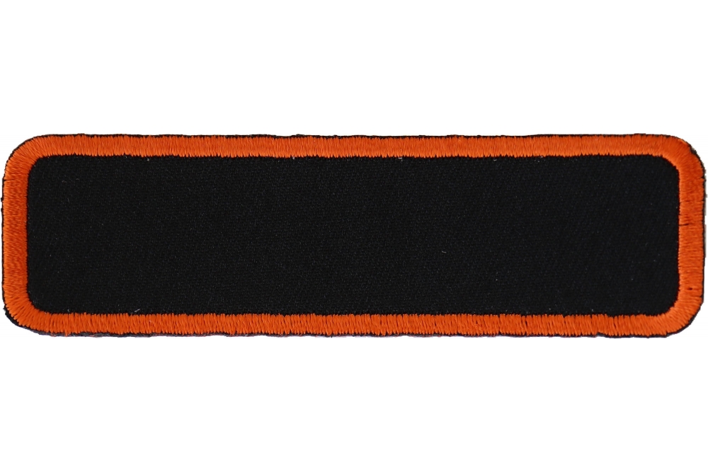 Blank Name Tag Patch Orange Border | Blank Patches -TheCheapPlace