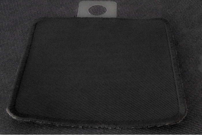 Black 3 Inch Square Blank Patch diagonal view