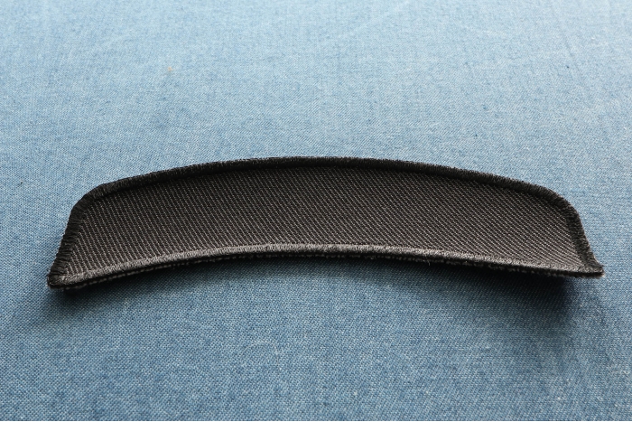 Black 4 Inch Arched Blank Patch Rocker diagonal view