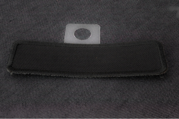 Black Name Tag Blank Patch diagonal view