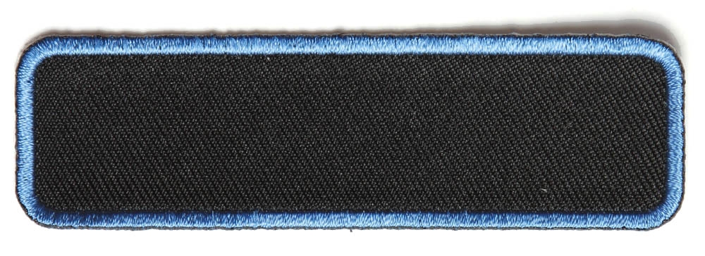 Blank Name Tag Patch Blue Border
