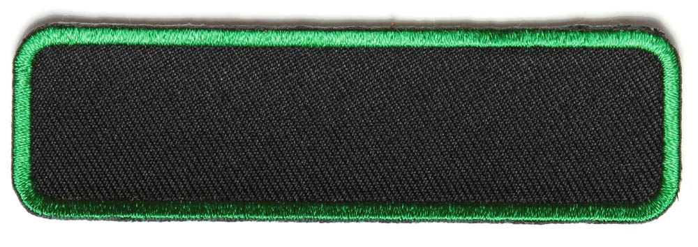 Blank Name Tag Patch Green Border
