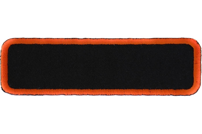Blank Name Tag Patch Orange Border