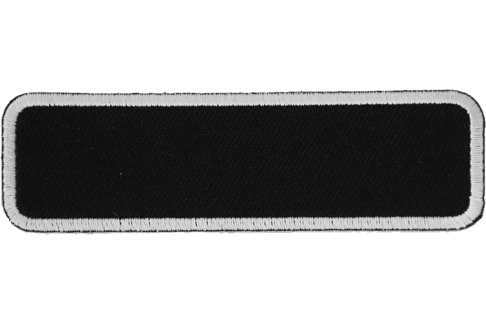 Custom Embroidered Patch Name Tag Motorcycle Biker Badge Rectangular Black