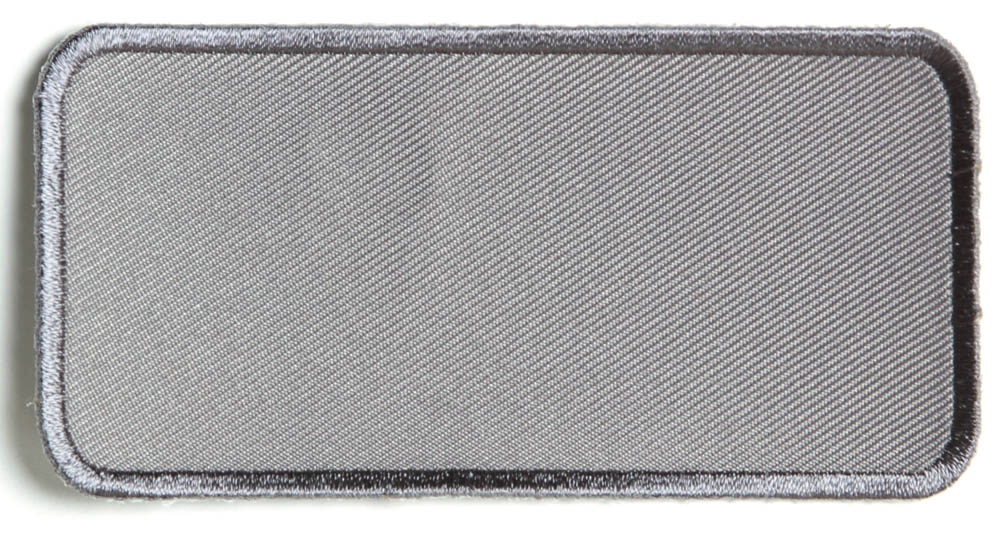 Blank Name Tag Patch Gray Border
