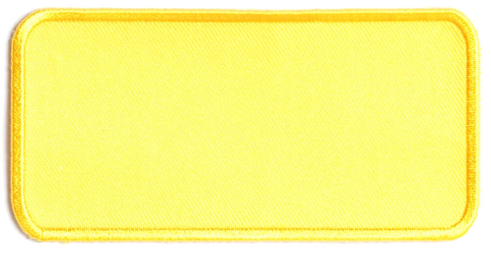 Yellow 4 Inch Rectangular Blank Patch