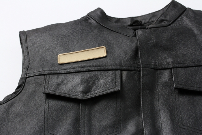  shown on leather vest