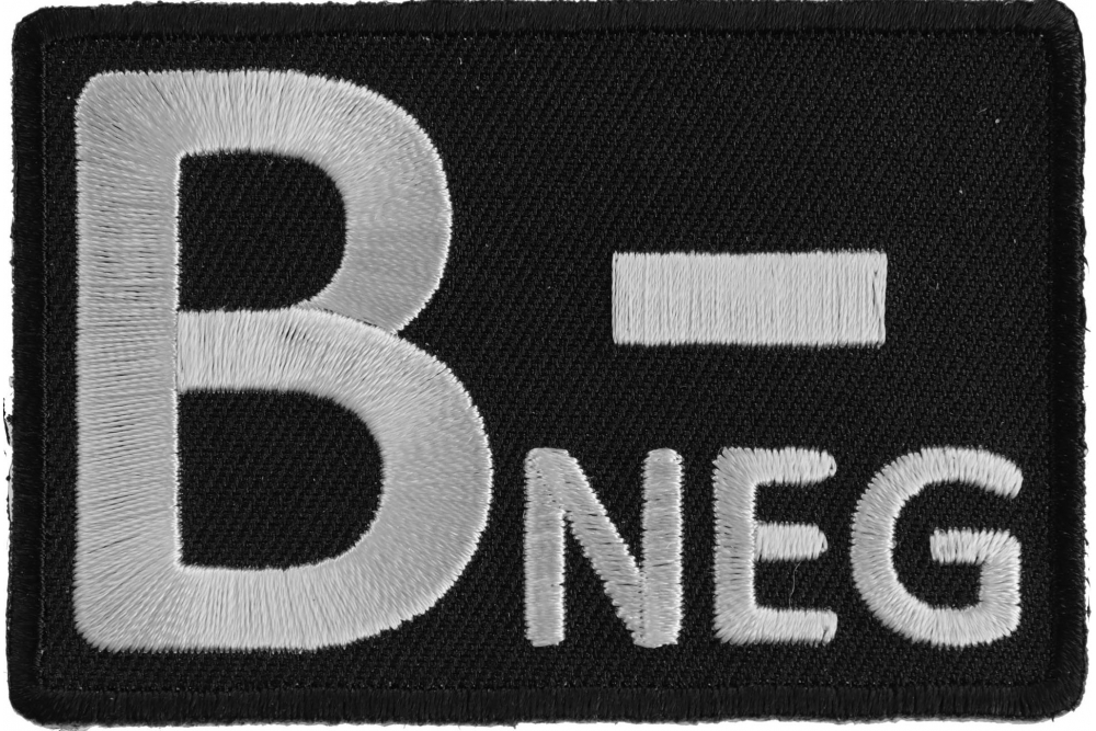 B Negative Blood Type Patch, Iron on Patch, Embroidered by Ivamis Patches
