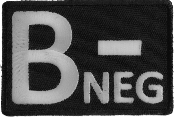 B Negative Blood Type Patch