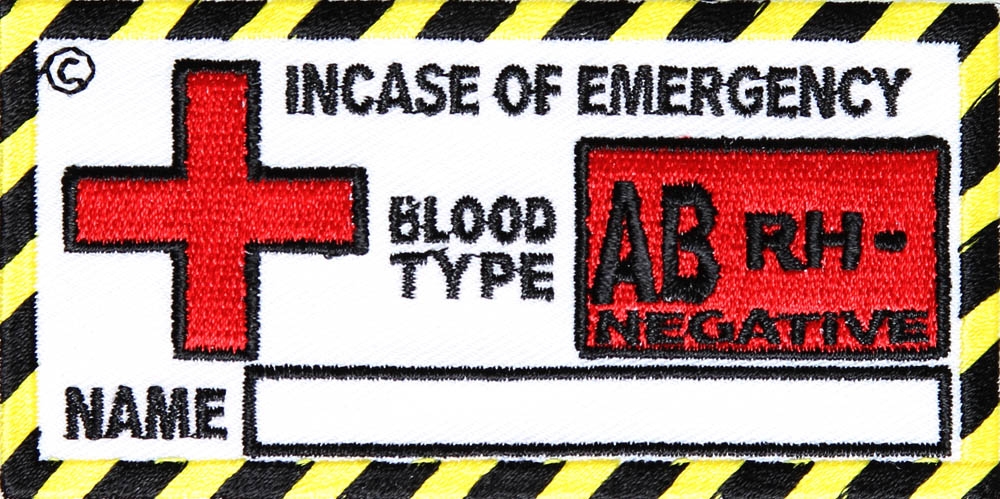Blood Group AB Negative Patch