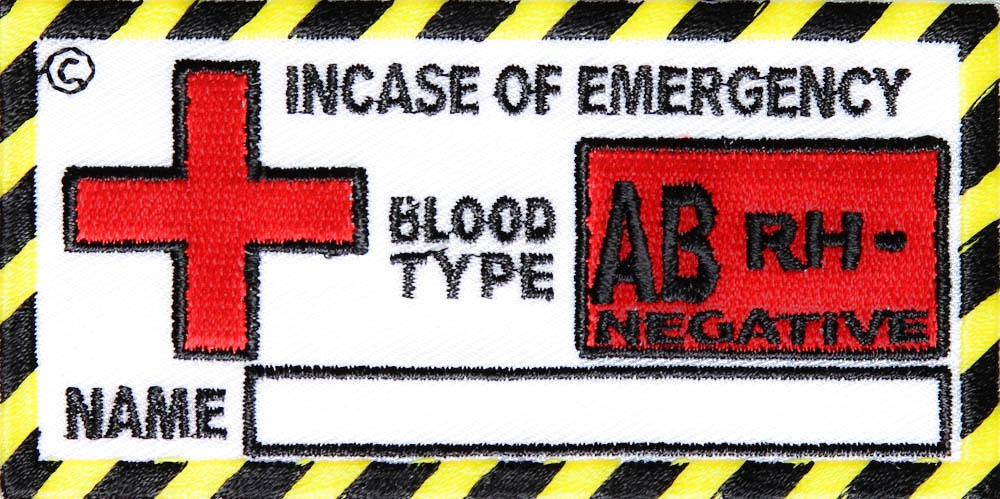 Blood Group AB Negative Patch