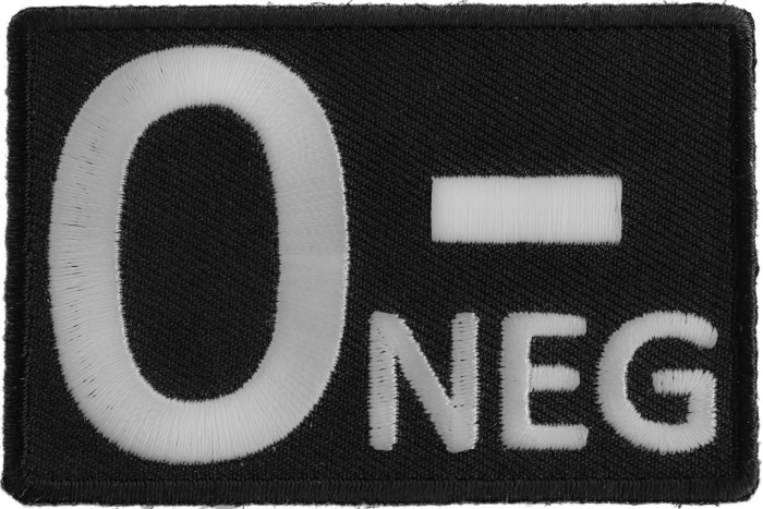 O NEGATIVE Blood Type Patch