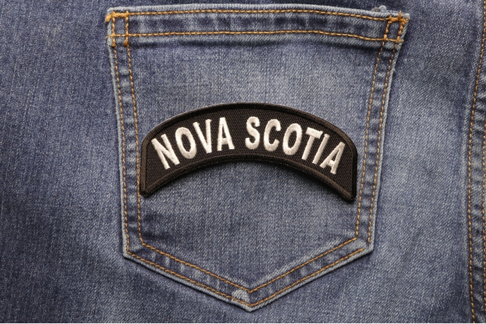 Nova Scotia State Patch shown on jeans