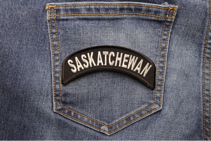 Saskatchewan State Patch shown on jeans