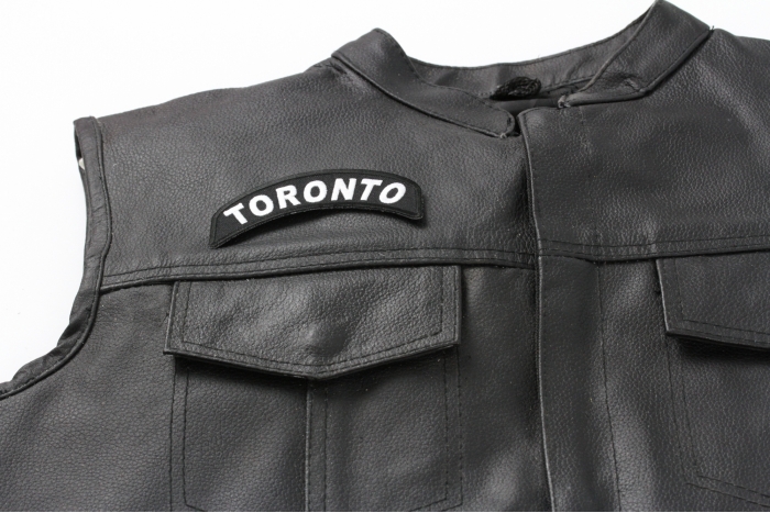  shown on leather vest