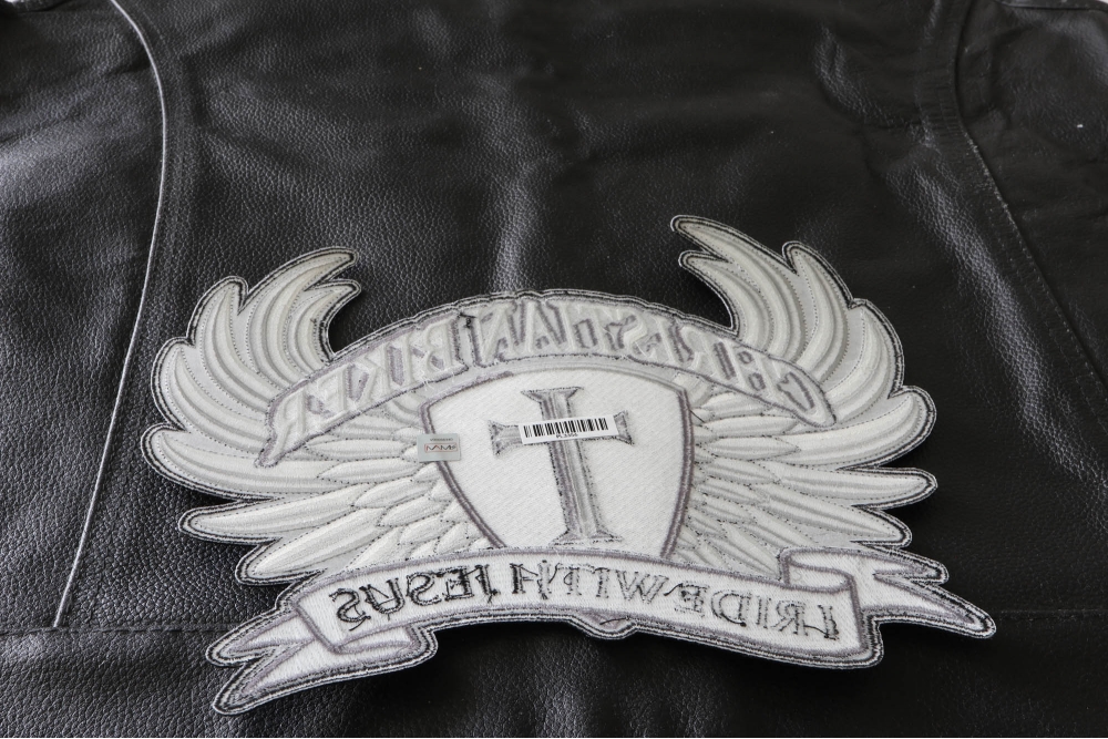 Christian Biker, I Ride With Jesus, Large Back Patch | Christian