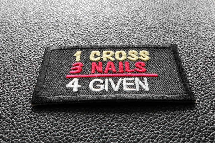 1 Cross 3 Nails 4 Given Christian Patch diagonal view