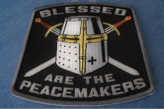 Blessed Are The Peacemakers Knight Christian Patch diagonal view
