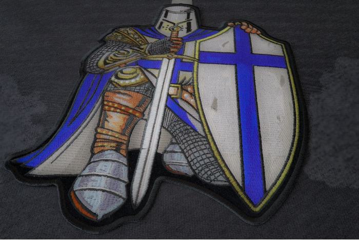 Blue Knight Kneeling Knight Patch diagonal view