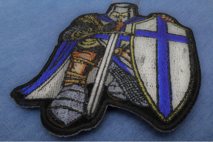 Blue Knight Christian Patch diagonal view